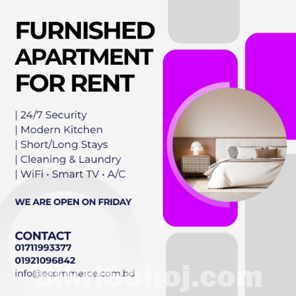 Cozy 2-Bedroom Furnished Apartment for Rent in Bashundhara!!